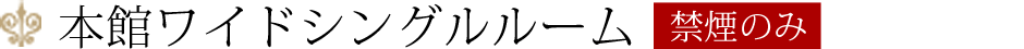 本館ワイドシングルルーム禁煙のみ